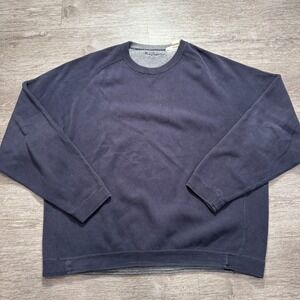 Vintage Tommy Bahama Sweater Mens XL Blue Crew Neck Solid Cotton Vintage Thick